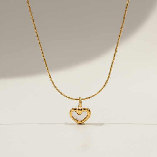 MOP Tiny Heart Pendant Necklace