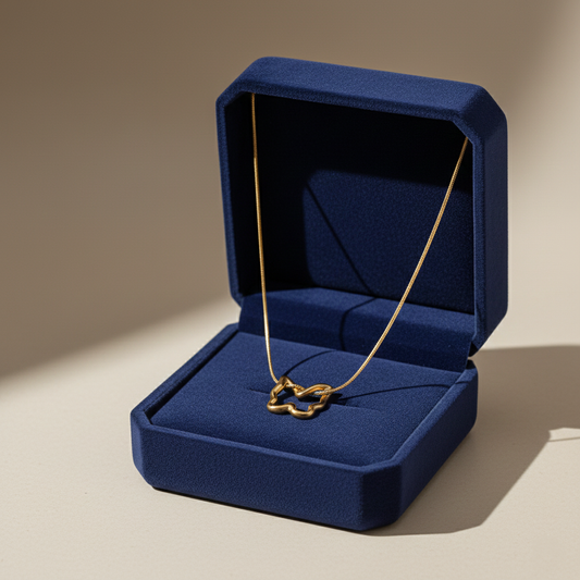 Minimal Butterfly Outline Pendant Necklace