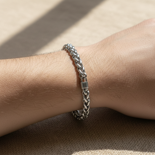 Silver Cuban Link Chain Bracelet