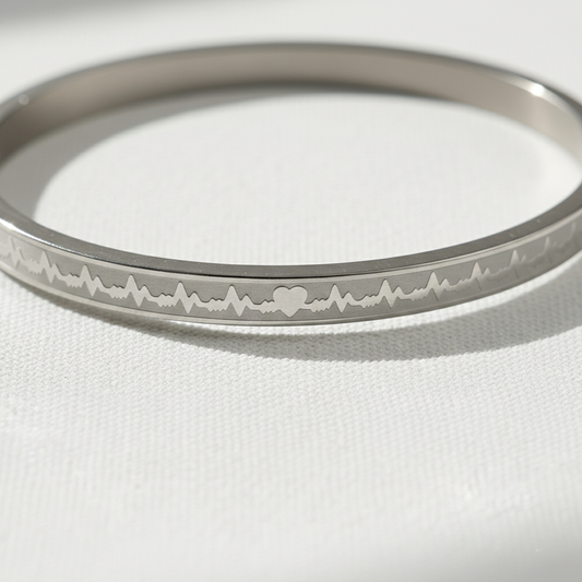 Heartbeat Engraved Bracelet