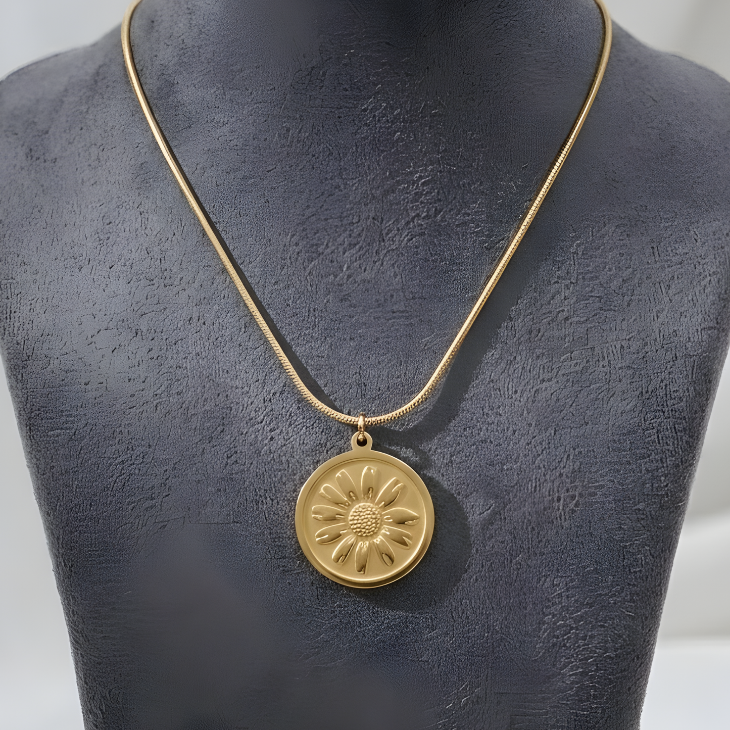 Gold Sunburst Medallion Necklace