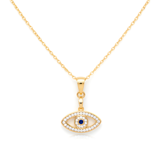 Gold Evil Eye Pendant Necklace