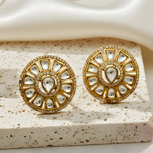 Polki-Style Halo Earrings