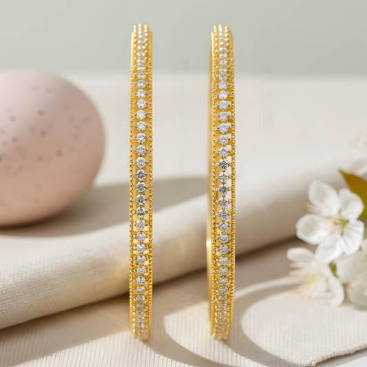 Diamond-Studded Sleek Bangles For Women