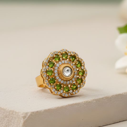 Gold-Plated Halo Statement Ring