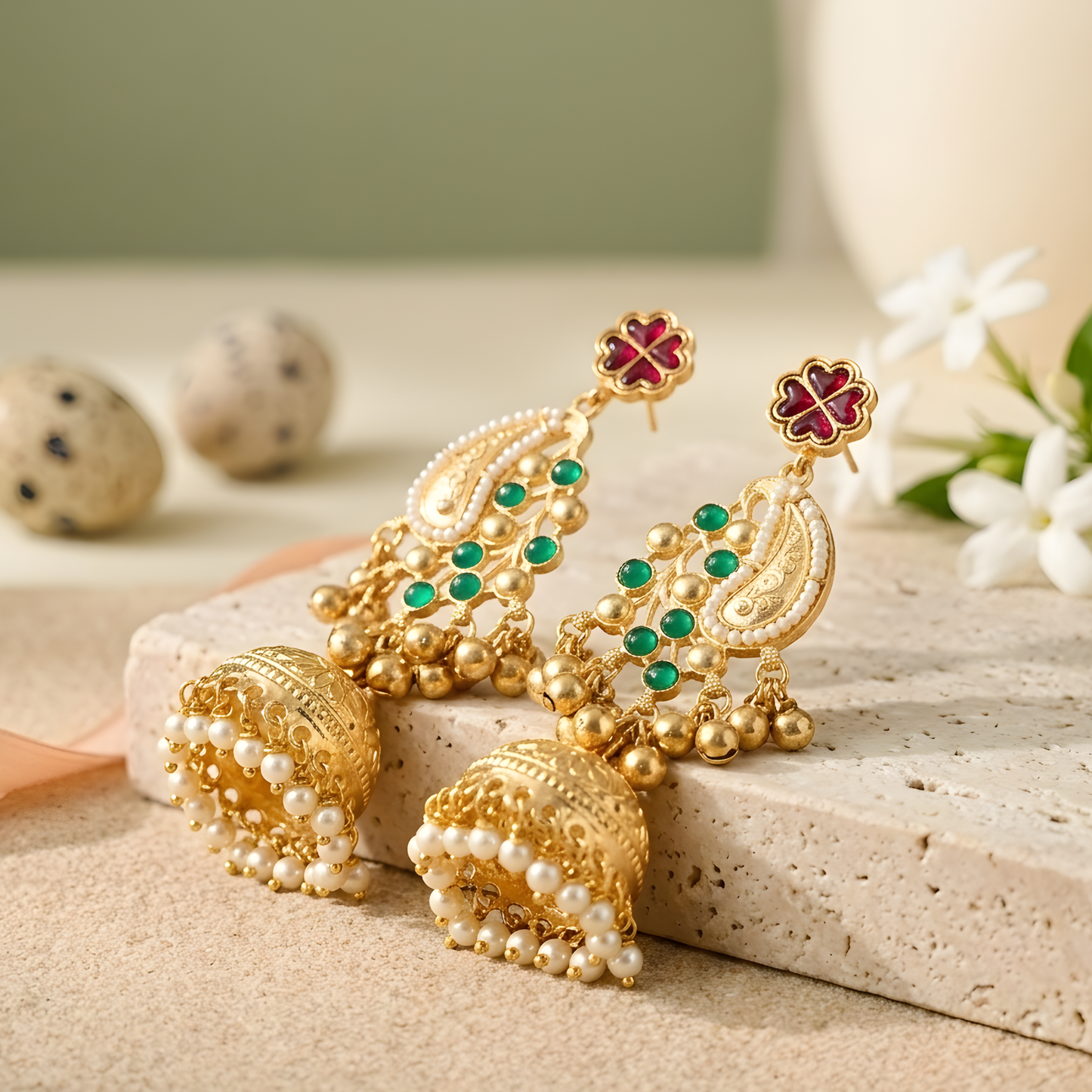 Kashmiri Inspired Ghunghroo Jhumka
