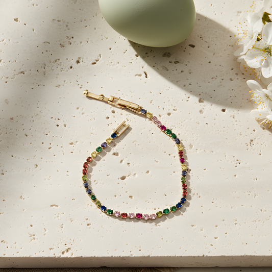 Multi Color Moissanite Tennis Bracelet