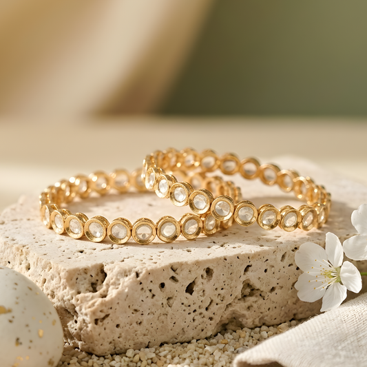 Kundan Polki Bangle Set of Two