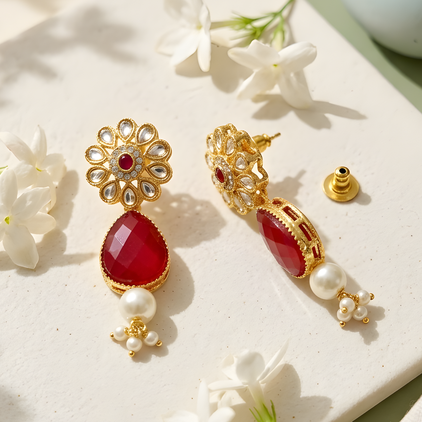 Navratna-Style Multi-Stone Necklace Set