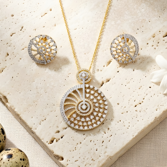 Elegant AD Necklace With Earrings