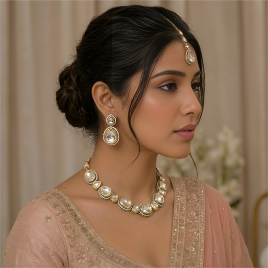 Polki Diamond Bridal Jewelry Set