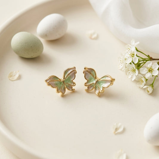 Enamel Butterfly Stud Earrings