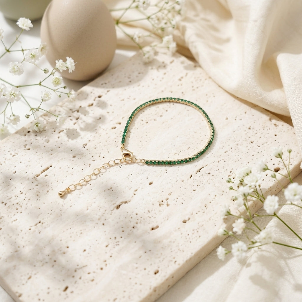 Emerald Green Tennis Bracelet