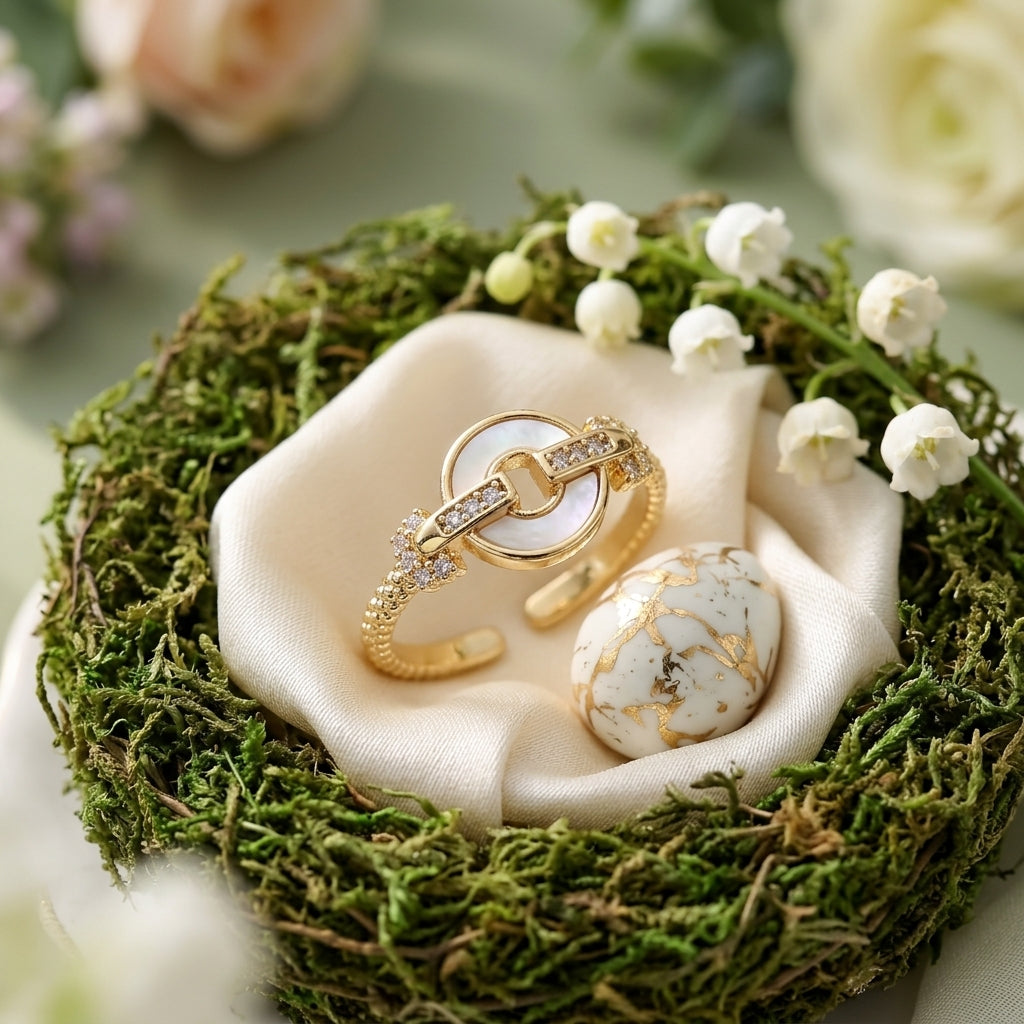 Celestial Pearl Link Ring