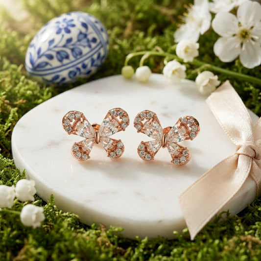 Crystal Butterfly Stud Earrings