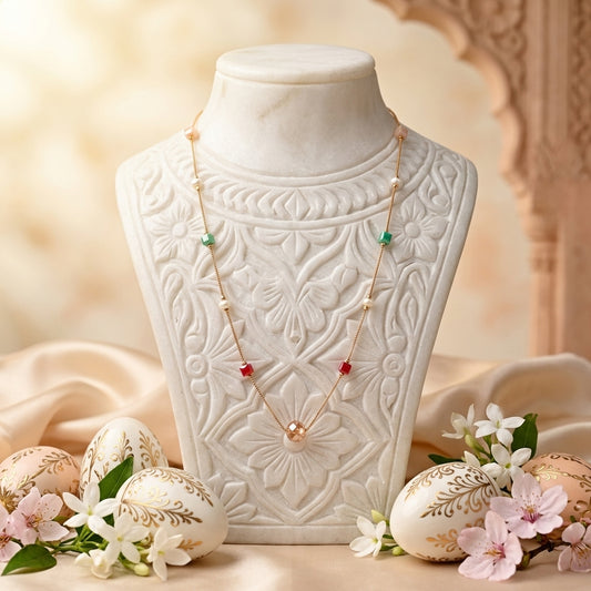 Aurora Bead Station Necklace