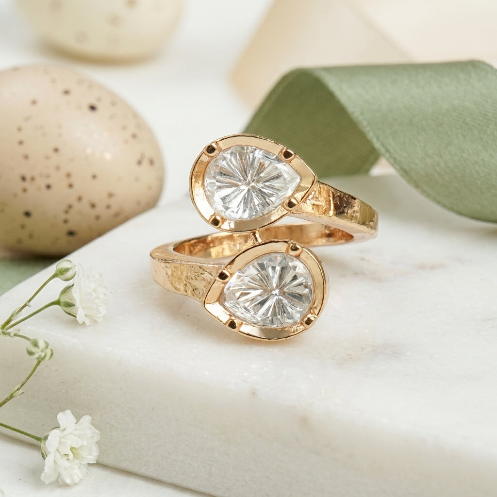 Moissanite Diamond Pear Cut Ring