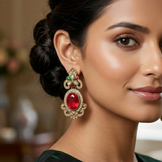 Gold-Plated Statement Earrings
