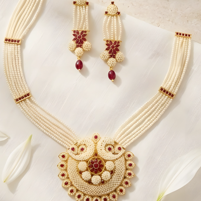 Rani Haar Necklace with Peacock Pendant