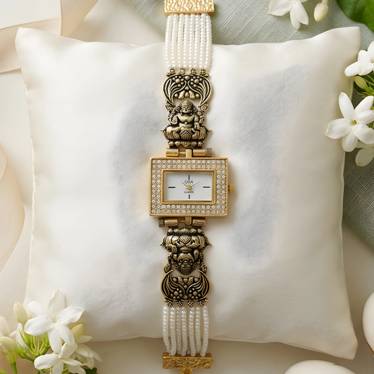 Temple Jewelry Pearl Strap Watch