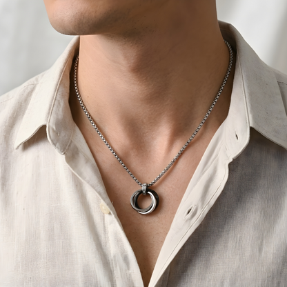 Black Onyx Pendant Necklace For Men