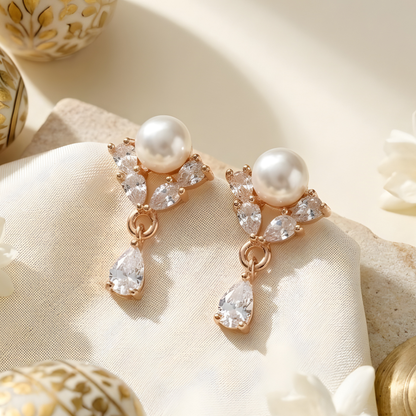 Pearl Bloom Drop Earrings