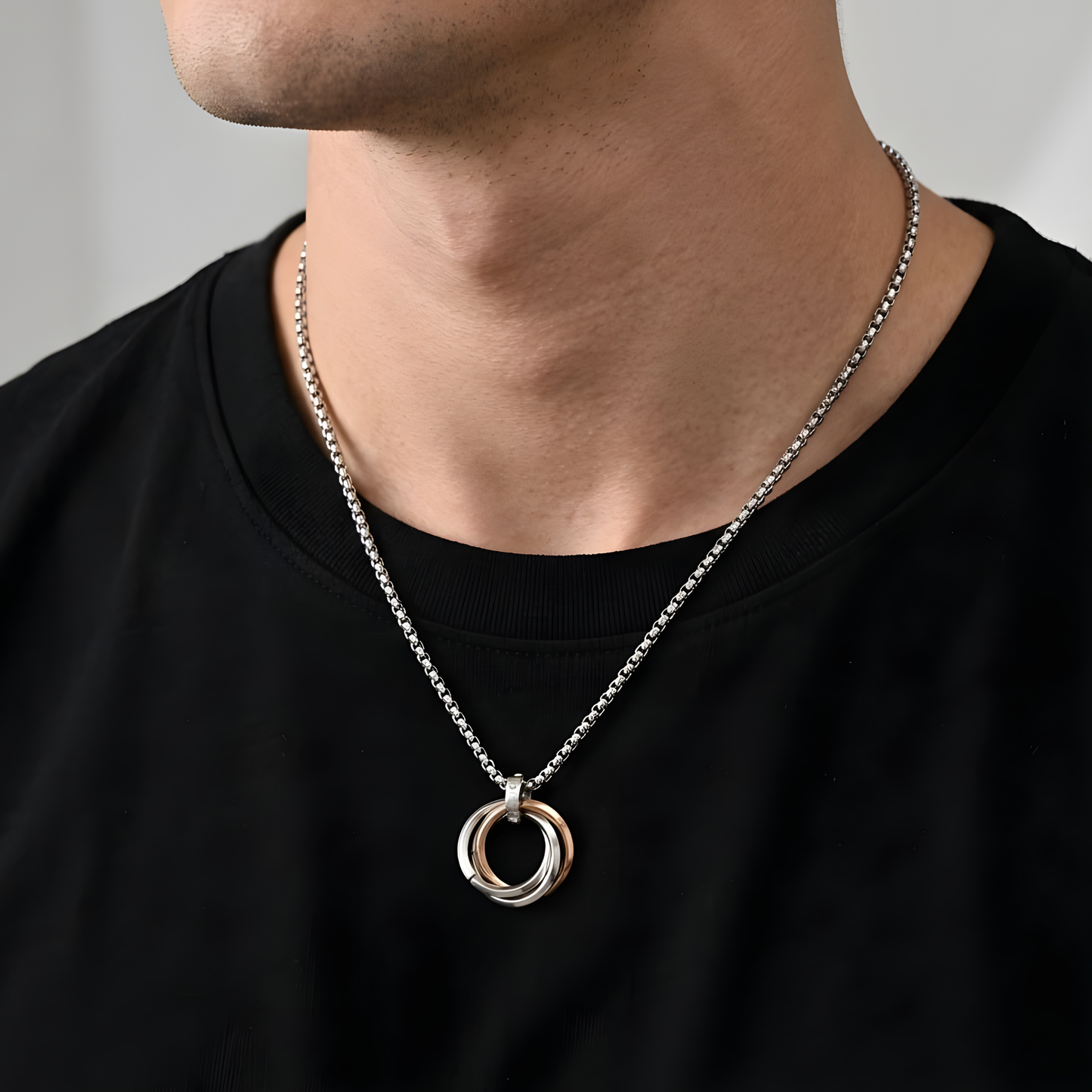 Black Onyx Pendant Necklace For Men