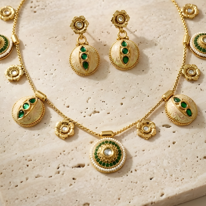 Multicolor Coin Necklace Set For Women