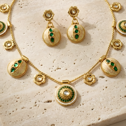 Multicolor Coin Necklace Set For Women