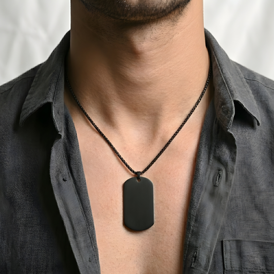 Black Onyx Pendant Necklace For Men