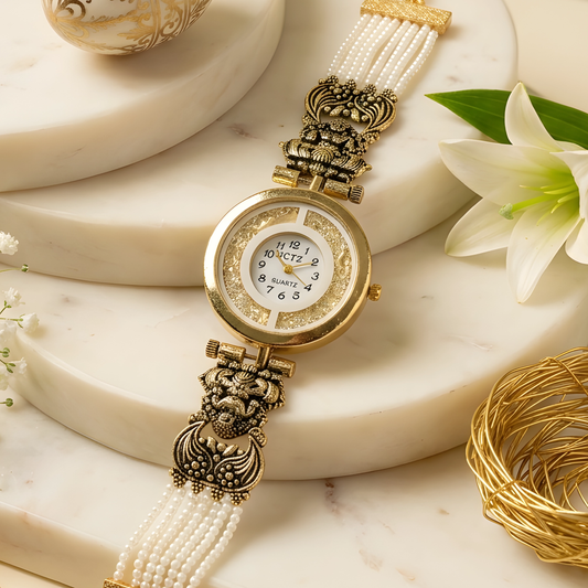 Temple Jewelry Pearl Strap Watch