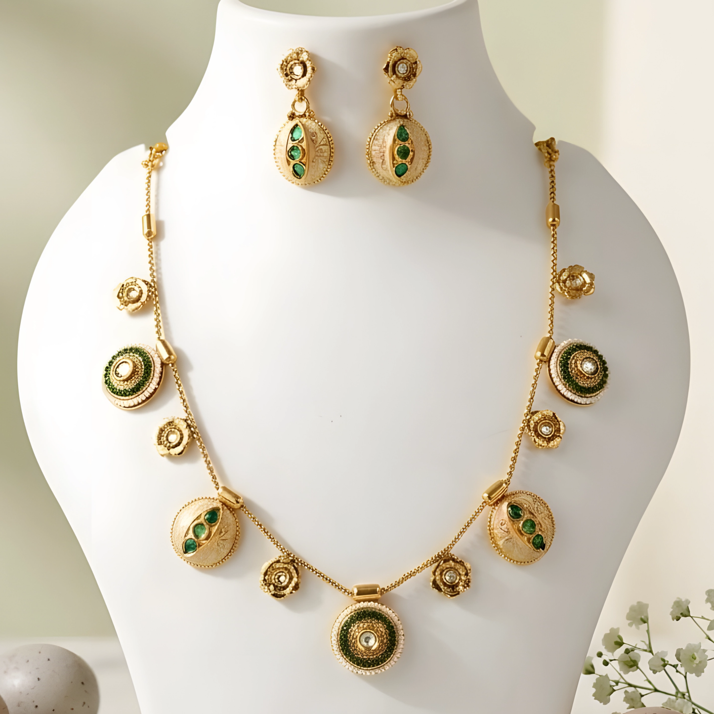 Multicolor Coin Necklace Set For Women