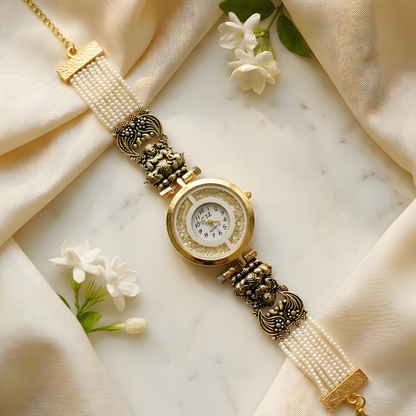 Temple Jewelry Pearl Strap Watch