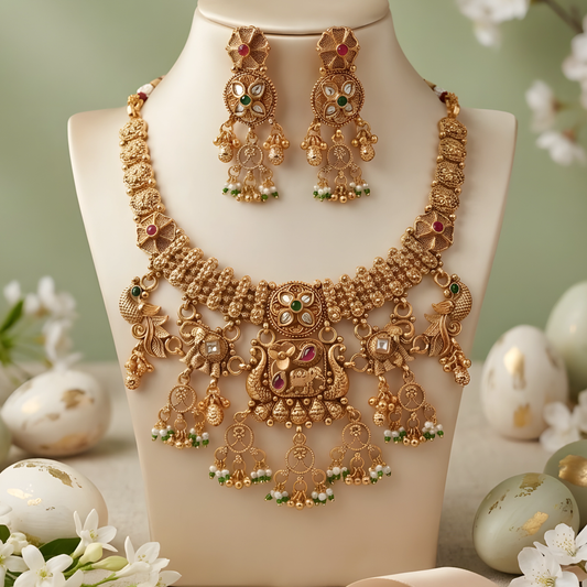 Traditional Temple Jewellery Necklace Set