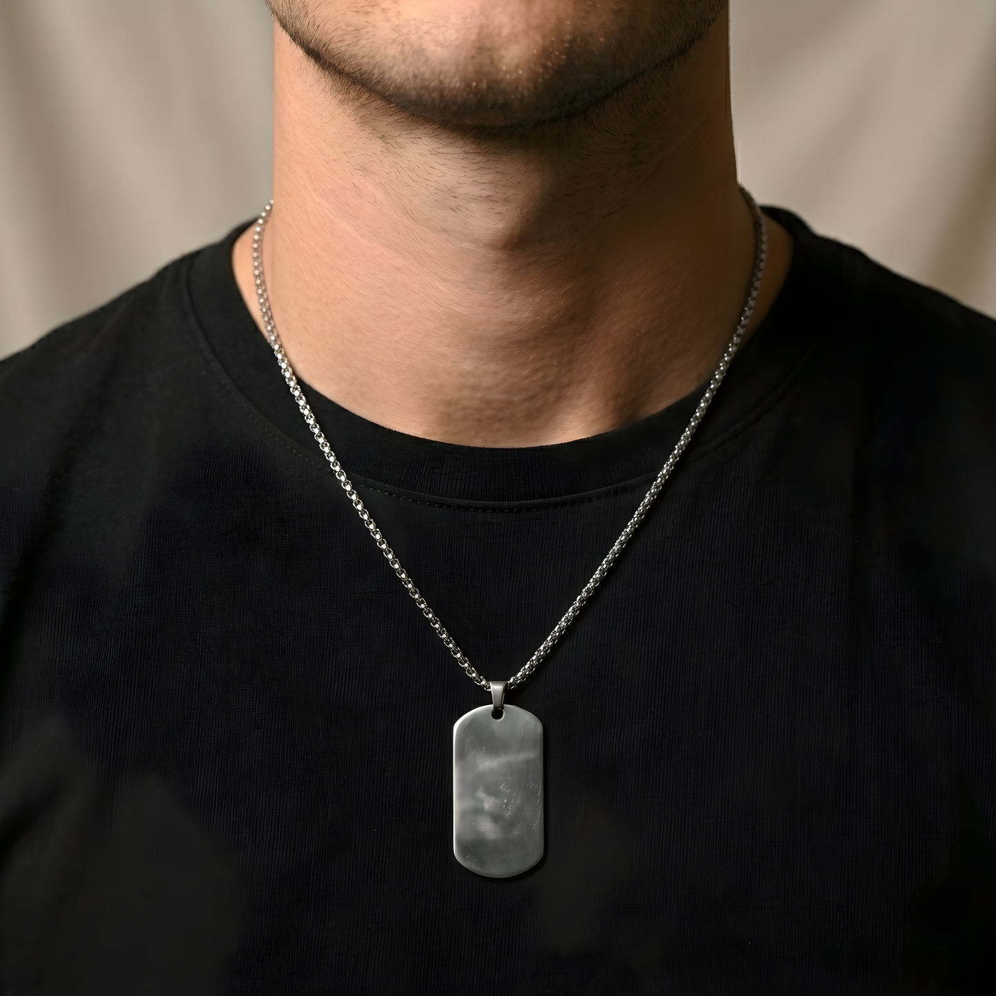 Black Onyx Pendant Necklace For Men