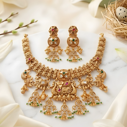 Traditional Temple Jewellery Necklace Set