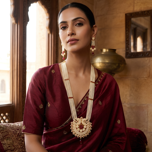Rani Haar Necklace with Peacock Pendant