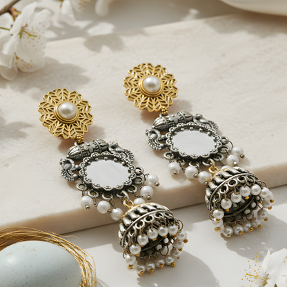 Antique Gold Jhumka Earrings