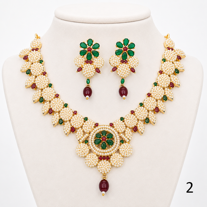 Rajwadi Pearl Choker Set with Earrings