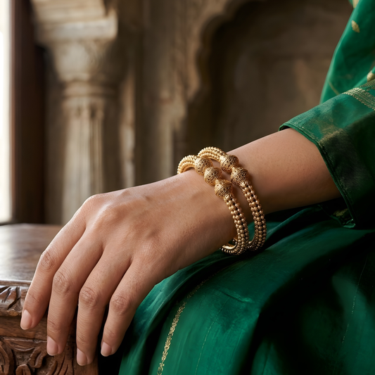 Gold-Tone Filigree Bangles Set
