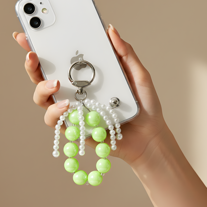 Pearl & Neon Green Beaded Charm