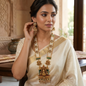 Lakshmi Temple Long Necklace with Jhumka Earrings
