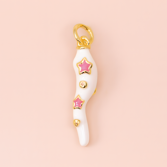 Enamel Star Italian Horn Charm