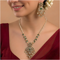 Emerald Green Kundan Pendant Necklace Set
