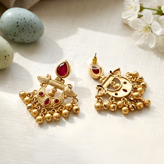 Chandbali Ghungroo Drop Earrings