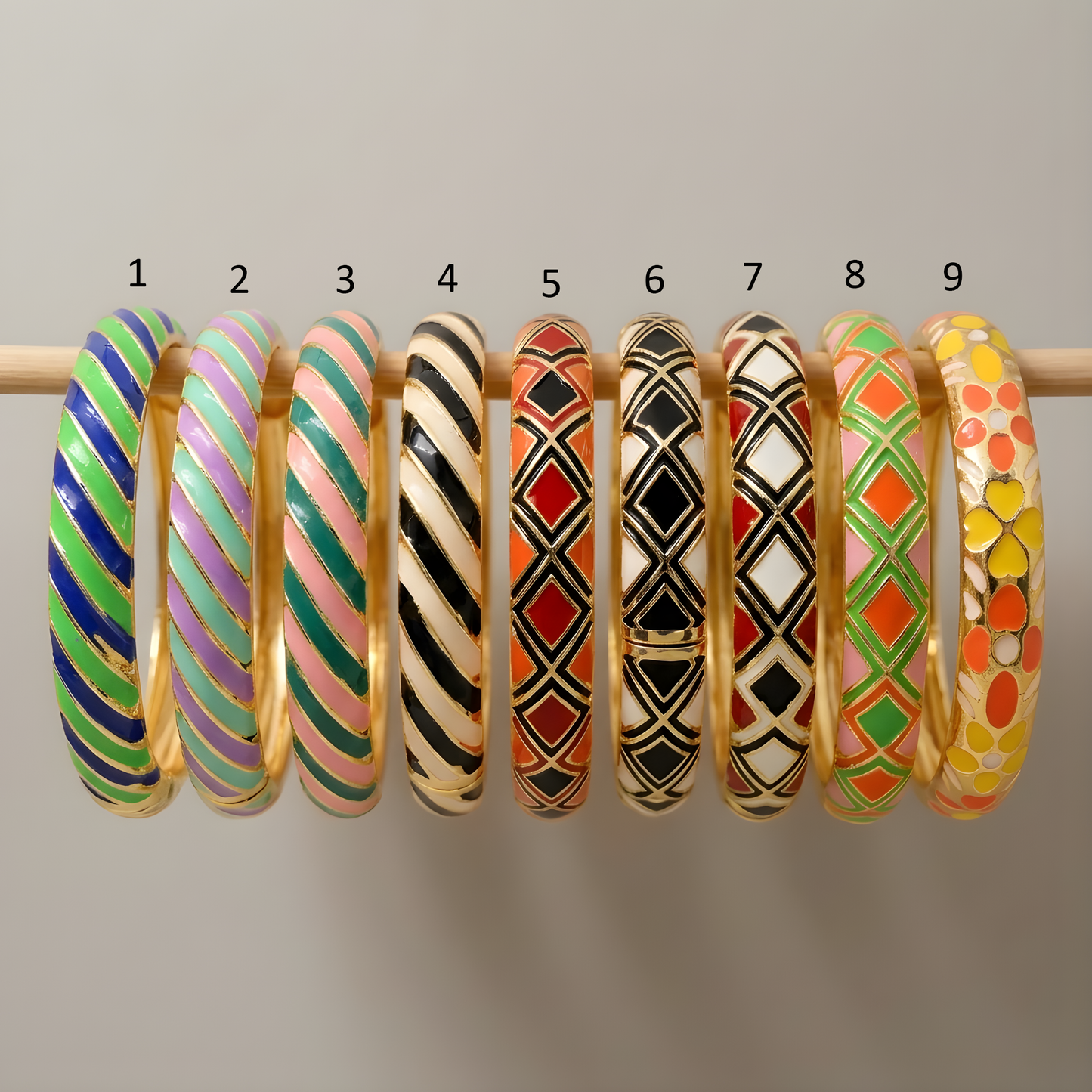 Colorful Enamel Bangles For Women