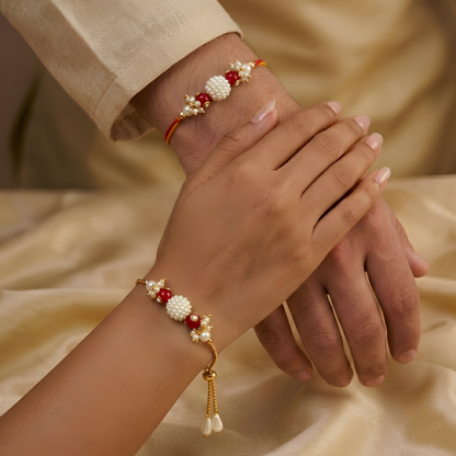 Pearl Rakhi Combo For Bhaiya Bhabhi