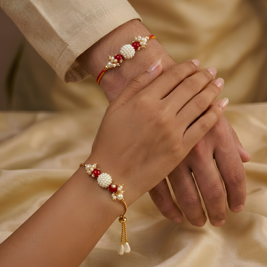 Pearl Rakhi Combo For Bhaiya Bhabhi