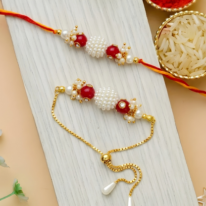 Pearl Rakhi Combo For Bhaiya Bhabhi