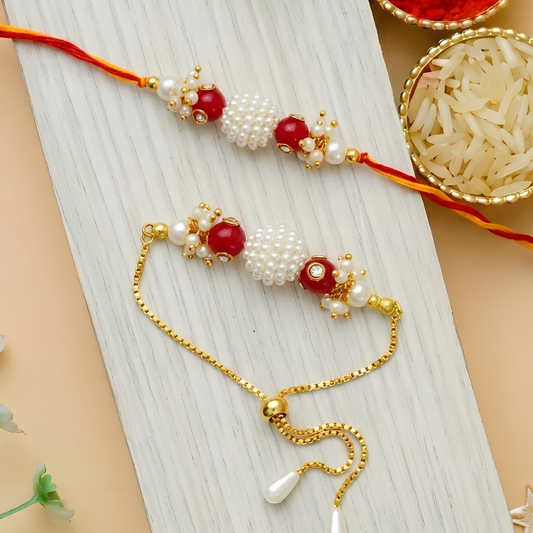 Pearl Rakhi Combo For Bhaiya Bhabhi